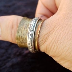 Handmade brass spinner ring size 9 or so